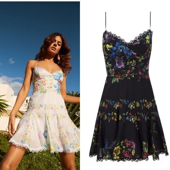 Charo Ruiz Short Dress Cania Garden Black Large - Picture 2 of 8